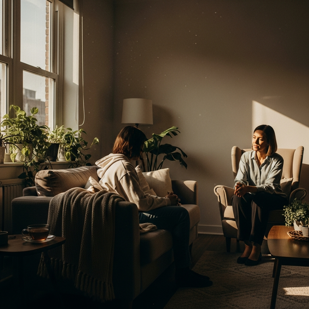 Illustration of Depresyon Terapisi Hakkında Bilmeniz Gereken Önemli Bilgiler ve Tedavi Süreci